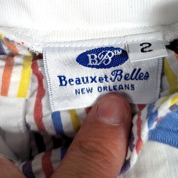 Beaux Et Belles Bubble Romper Boys 2 Rainbow Stripe Octopus Boutique Seersucker - Picture 4 of 5